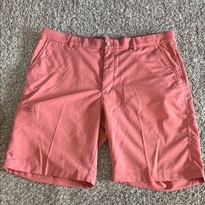 Men's salmon Flat Front Casual Shorts